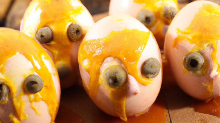 Ovos cozidos de Halloween