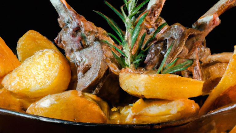 Paleta de cordeiro ao forno com batatas
