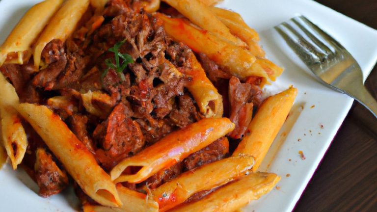 Penne ao ragú de pato