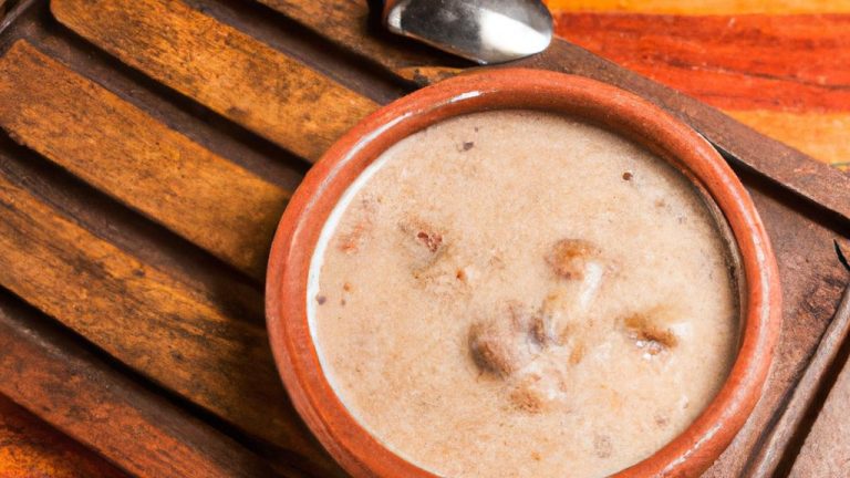 Pirão de farinha com caldo de carne