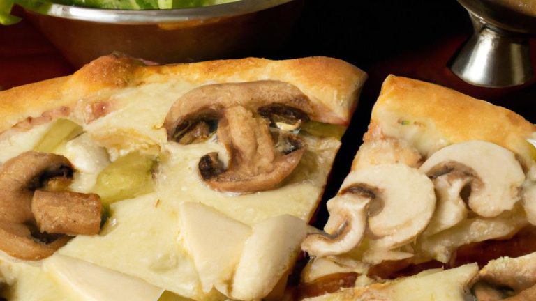 Pizza de escarola, palmito e champignon