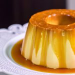 Pudim de leite de amêndoa com essência de baunilha