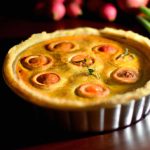 Quiche fit de alho-poró com massa de batata doce