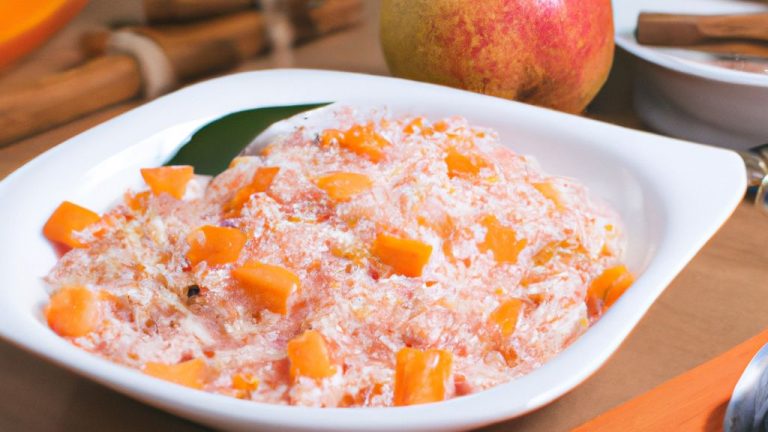 Receita de Arroz Cremoso com Pêra e Tirinhas de Mortadela