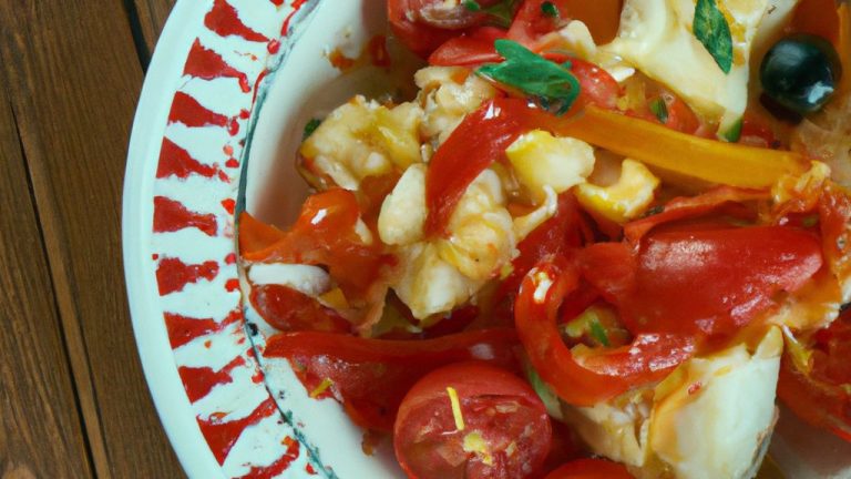 Receita de Bacalhau com Salsa de Alho, Salsinha e Peperonata