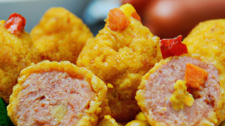 Receita de Bolinho de arroz com linguiça e mussarela
