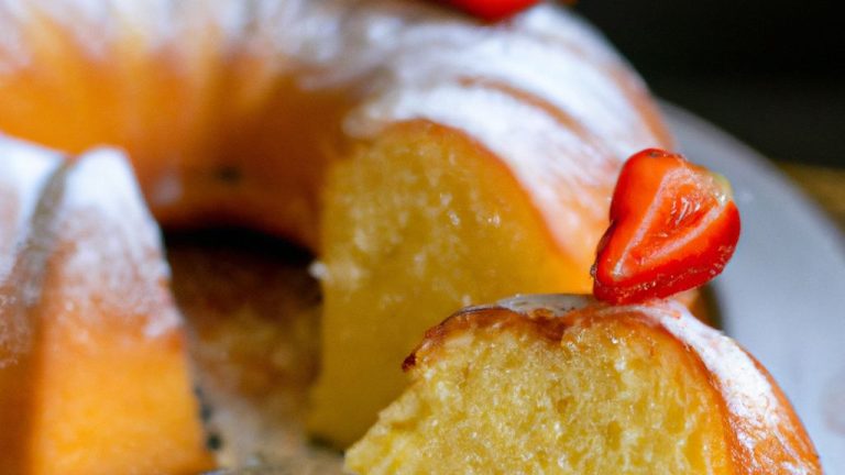 Receita de Bolo de Ricota com Molho de Morango