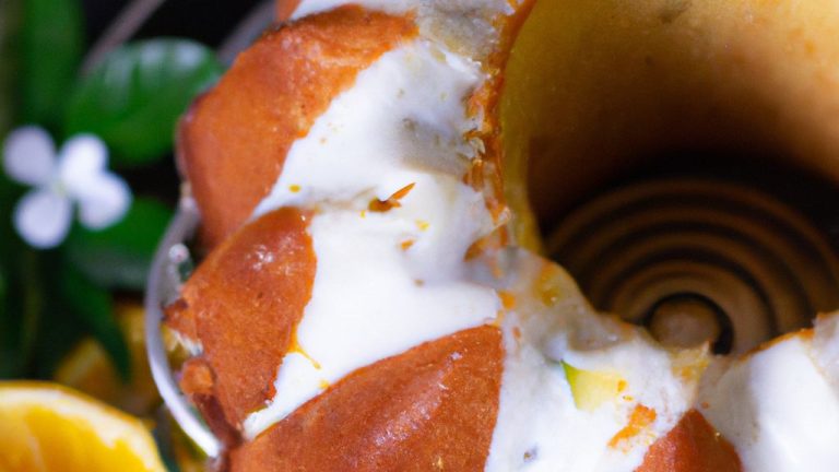 Receita de Bolo fofo de baunilha com creme de laranja