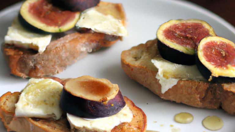 Receita de Bruschetta de figo com queijo de cabra e mel