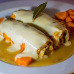 Canelones de abóbora ao molho cremoso