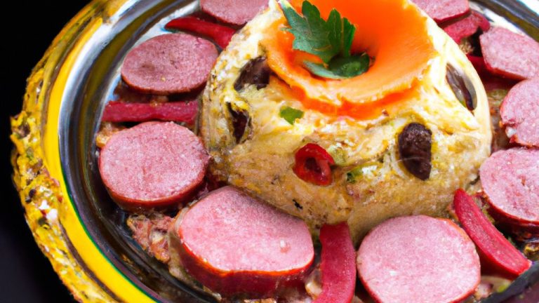 Receita de Cuscuz com mortadela, frango e pimentão