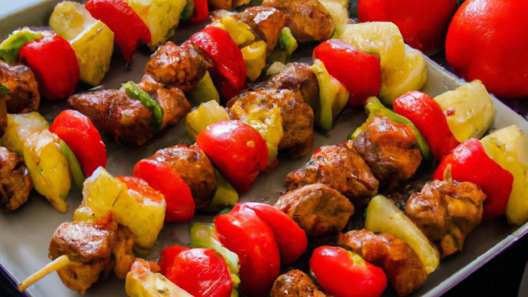 Receita de Espetinho de Frango e Legumes