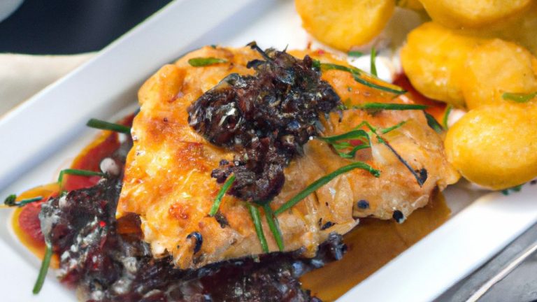 Receita de Filé de frango com molho de ciboulette e crosta de batata
