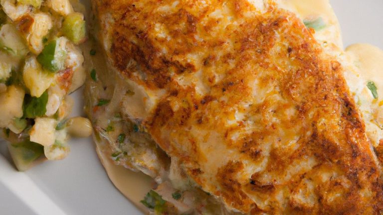 Receita de Filé de pescada assado com molho de iogurte e queijo