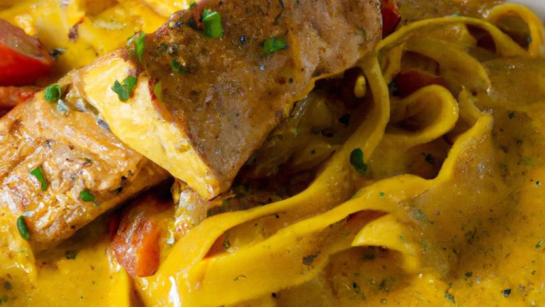 Receita de Filé de Robalo com Linguine ao Molho de Curry