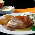 Frango Assado com Creme de Cebola e Maionese