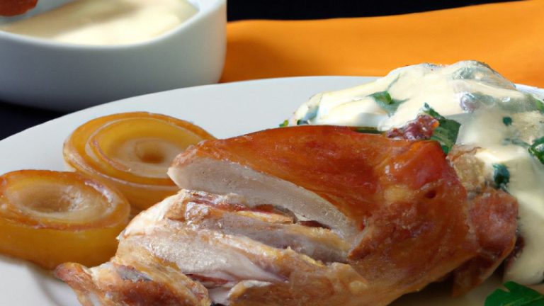 Receita de Frango Assado com Creme de Cebola e Maionese