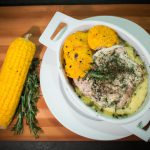 Frango com creme de milho verde