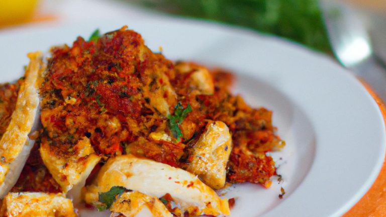 Receita de Frango picante com farofa de ricota