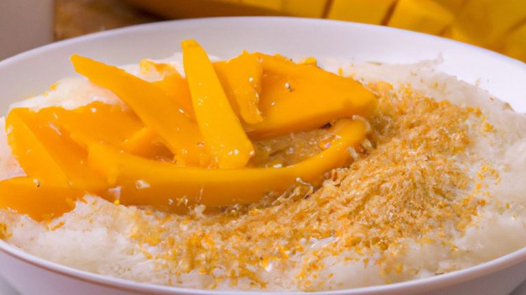 Receita de Manga com arroz e coco