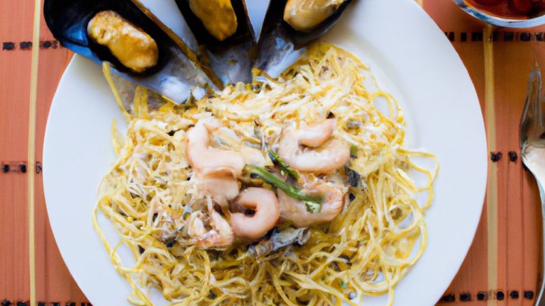 Receita de Mariscos com Macarrão