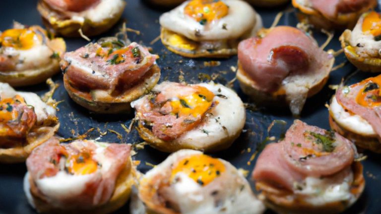 Receita de Mini-omelete de forno com queijo e presunto