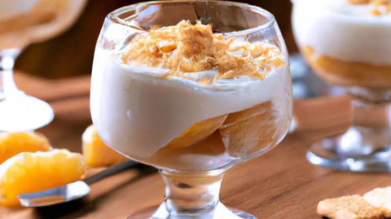 Receita de Mousse Dourada ao Crocante de Laranja