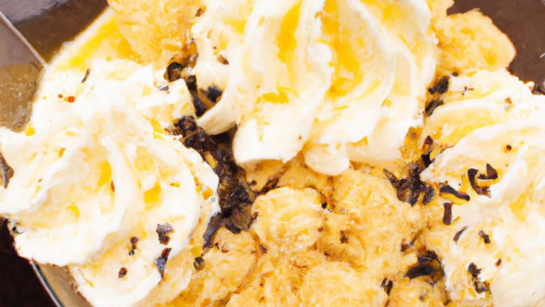Receita de Ninho de merengue com calda de abacaxi