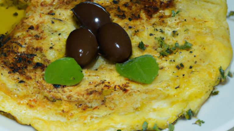 Receita de Omelete de bacalhau e azeitonas