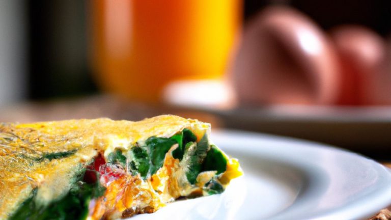 Receita de Omelete de legumes com cottage e chá verde