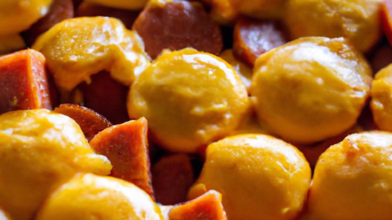 Receita de Ovos mexidos com salsichas