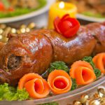 Pato Recheado com Lingüiça