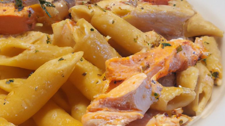 Receita de Penne com salmão