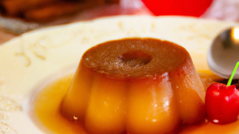 Receita de Pudim de clara com calda de acerola
