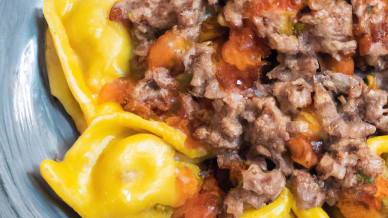 Receita de Ravioli de carne à moda do mediterrâneo