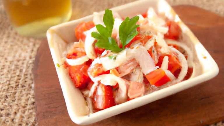 Receita de Salada de bacalhau com tomates