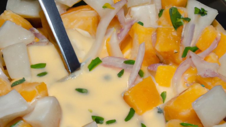 Receita de Salada de Mandioca com Molho de Maracujá