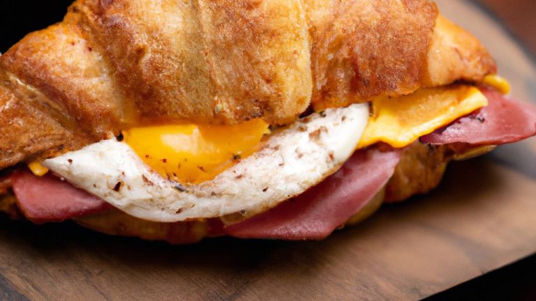 Receita de Sanduíche de Presunto com Ovos no Pão Croissant