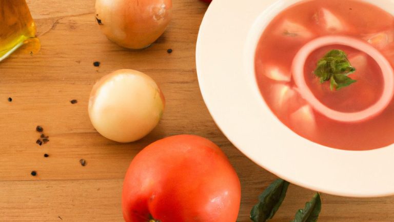 Receita de Sopa de Melancia e Tomate ao Azeite Aromatizado e Manjericão Fresco