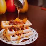 Waffle light com creme de ameixa seca