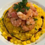 Risoto de camarão e manga