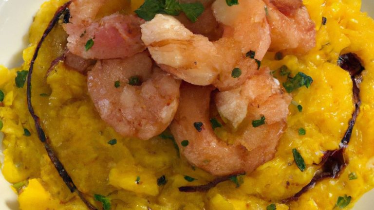 Risoto de camarão e manga