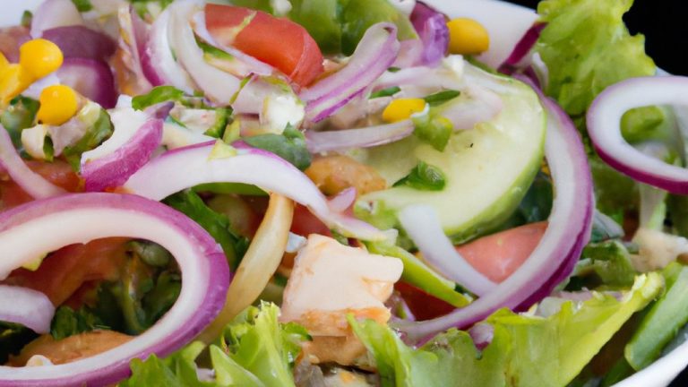 Salada colorida com peru