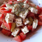 Salada de pepino, tomate e feta light