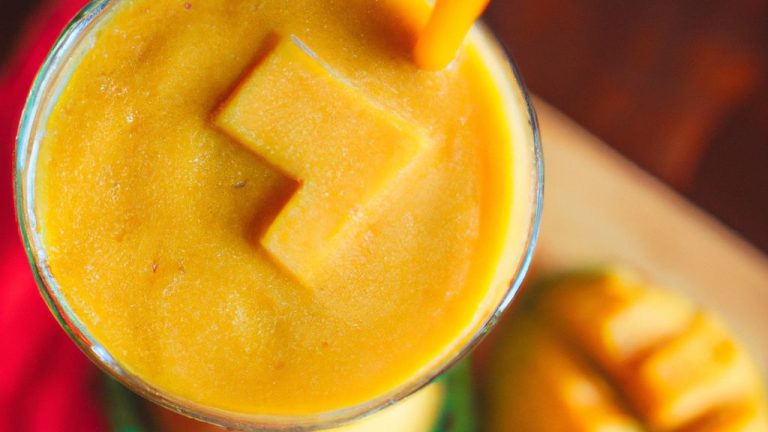 Smoothie de manga com curcuma e gengibre