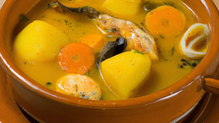 Sopa de peixe e mexilhões