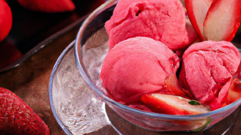 Sorvete de gelatina de morango