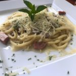 Spaghetti Carbonara de Lingüiça Blumenau