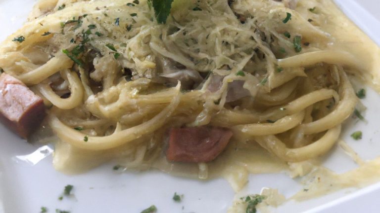 Spaguetti Carbonara de Lingüiça Blumenau