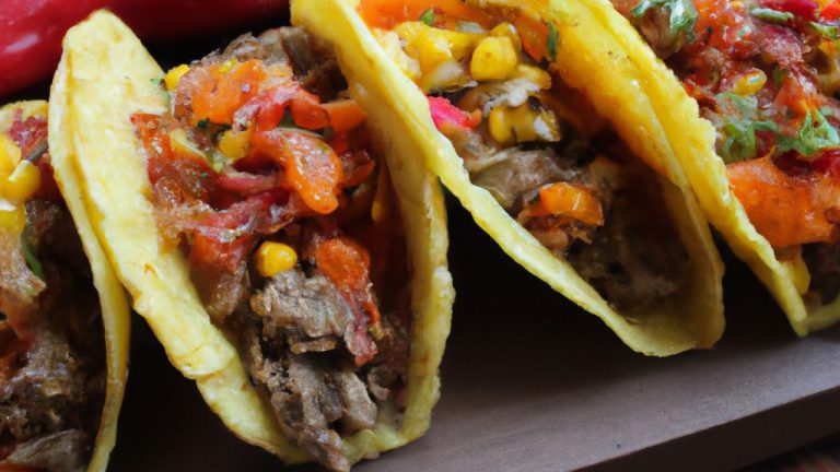 Tacos com chili mexicano